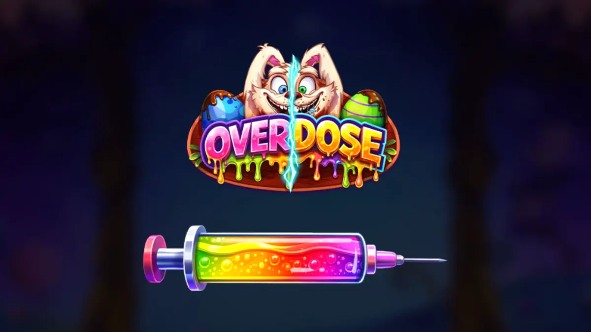 Tampilan visual slot Overdose dengan tema kelinci fantasi yang unik dan penuh warna